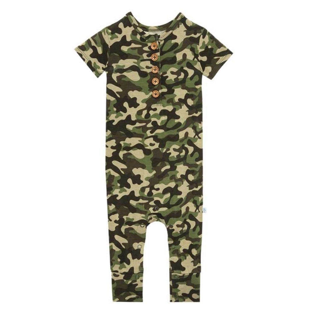 Posh Peanut Cadet Short Sleeve Henley Romper
